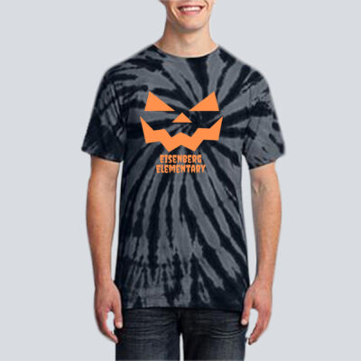 Adult Tie-Dye T-Shirt - Fall Holidays - Jack O' Lantern - Orange Thumbnail