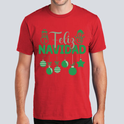 Adult T-Shirt - Winter Holidays - Feliz Festive - Green Thumbnail