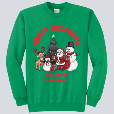 Adult Crewneck - Winter Holidays - Happy Holidays - Red Thumbnail